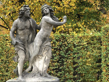 Apollón a Dafné v Barokní zahradě Großsedlitz